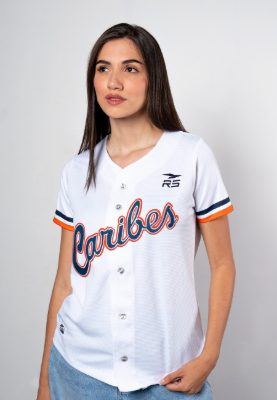 CAMISA OFICIAL HOME DAMA CARIBES - BLANCO