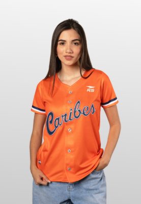 CAMISA OFICIAL VISITA DAMA CARIBES - NARANJA